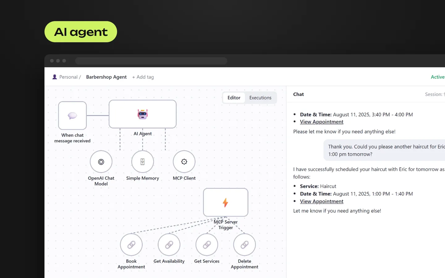 AI Booking Agent for a Barbershop