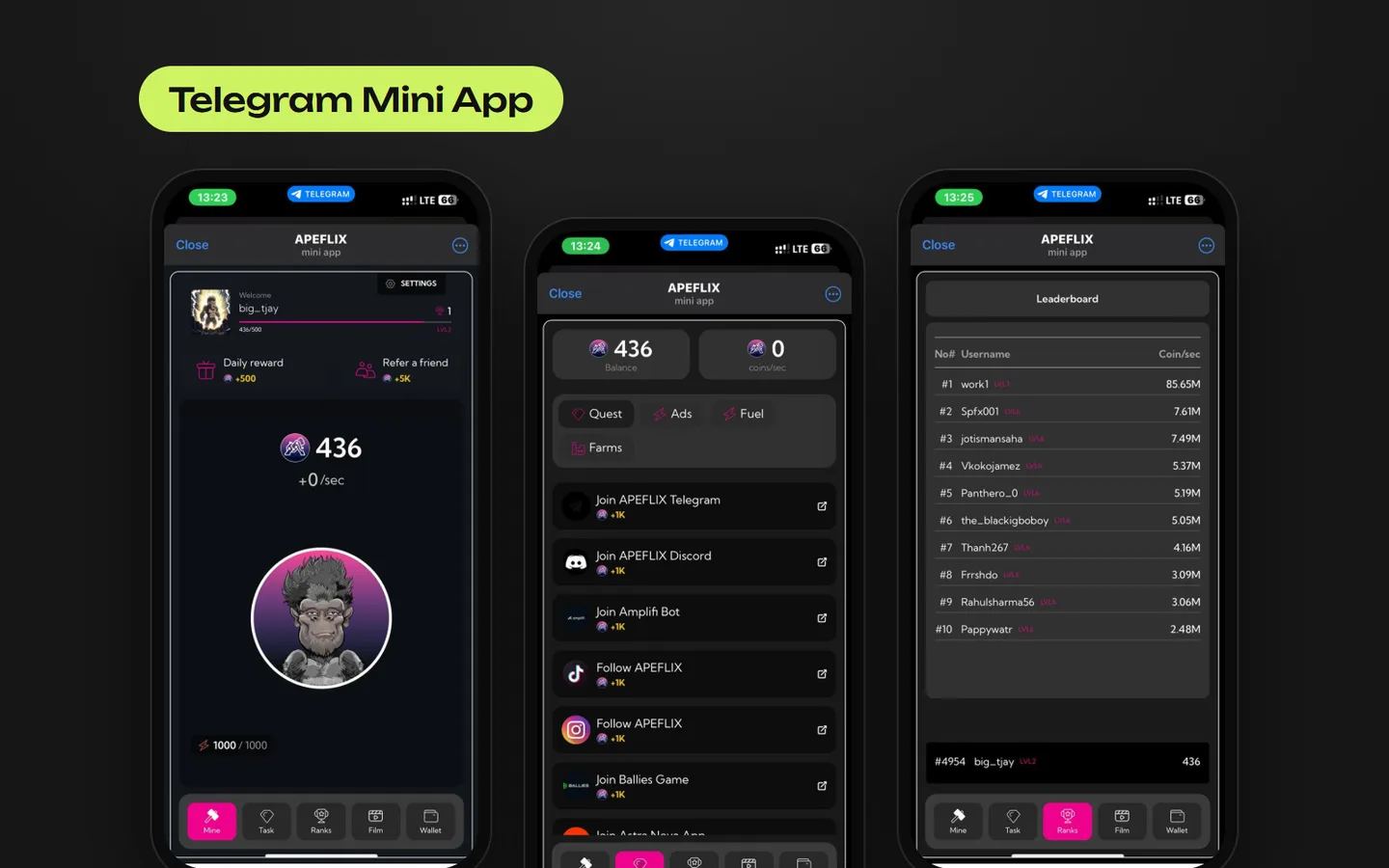Telegram Mini App Tap Game for a Crypto Project