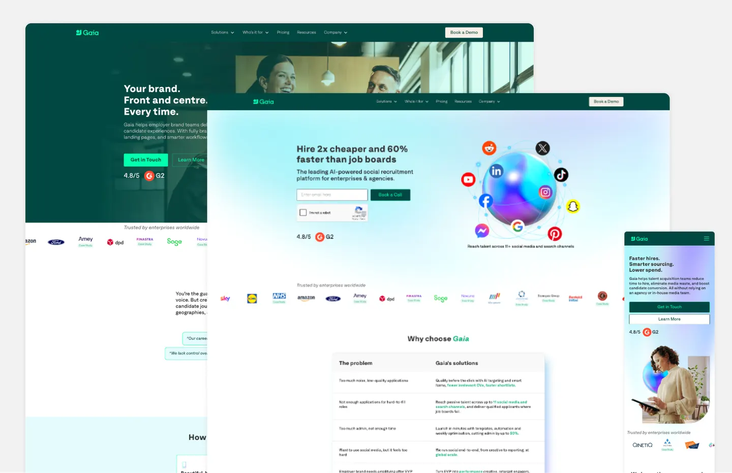 Великий сайт на Webflow для recruitment-tech платформи